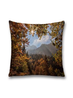 Наволочка JoyArty декоративная "Утро в лесной долине" на молнии, 45x45 см