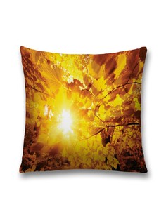 Наволочка JoyArty декоративная "Солнце в листьях" на молнии, 45x45 см
