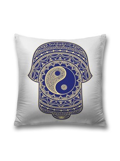 Наволочка JoyArty декоративная "Инь и ян в хамсе" на молнии, 45x45 см