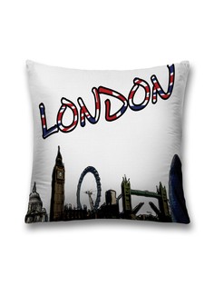 Наволочка JoyArty декоративная "Лондонские ассоциации" на молнии, 45x45 см