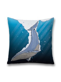 Наволочка JoyArty декоративная "Кит ныряет" на молнии, 45x45 см