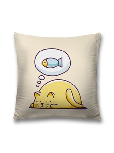 Наволочка JoyArty декоративная "Мечты о еде" на молнии, 45x45 см