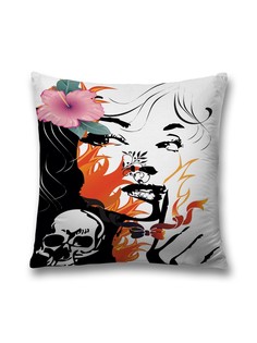 Наволочка JoyArty декоративная "Окутывающая девушку тьма" на молнии, 45x45 см