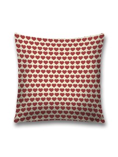 Наволочка JoyArty декоративная "Ряды сердечек" на молнии, 45x45 см