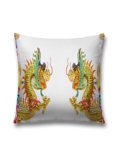 Наволочка JoyArty декоративная "Зеркальный дракон" на молнии, 45x45 см