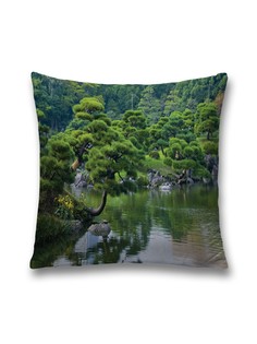 Наволочка JoyArty декоративная "Лесная река" на молнии, 45x45 см
