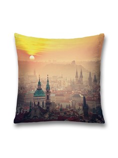 Наволочка JoyArty декоративная "Туман накрывает город" на молнии, 45x45 см