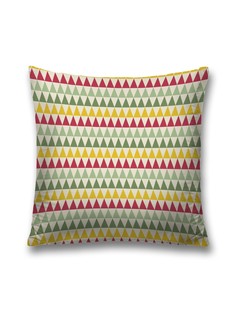 Наволочка JoyArty декоративная "Ряды цветных треугольников" на молнии, 45x45 см