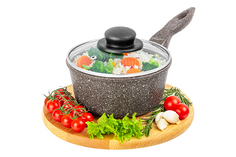 Ковш 1,2 л Elan Gallery ГАРМОНИЯ ВКУСА Коричневый опал с крышкой D16, с несъёмной ручкой