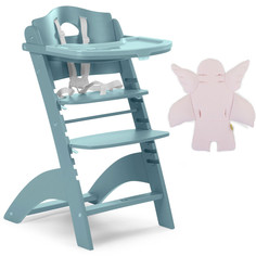 Стульчик для кормления растущий Childhome Lambda 2 Jade green с подушкой Angel pink