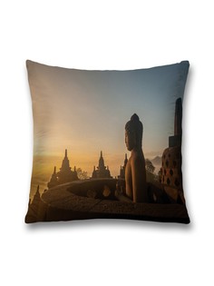 Наволочка JoyArty декоративная "Будда наблюдает рассвет" на молнии, 45x45 см