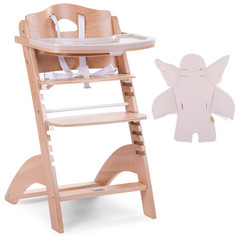 Стульчик для кормления растущий Childhome Lambda 2 Натуральный с подушкой Angel pink