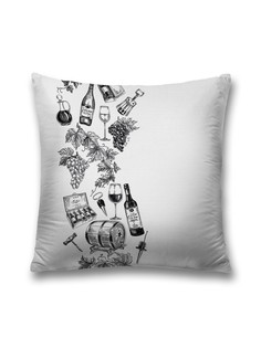 Наволочка JoyArty декоративная "Винные принадлежности" на молнии, 45x45 см