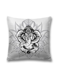 Наволочка JoyArty декоративная "Цветочный Ганеша" на молнии, 45x45 см