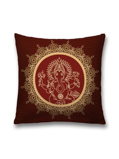 Наволочка JoyArty декоративная "Золотистый слон" на молнии, 45x45 см