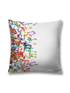 Наволочка JoyArty декоративная "Нотный беспорядок" на молнии, 45x45 см