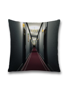 Наволочка JoyArty декоративная "Коридор отеля" на молнии, 45x45 см