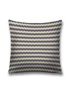 Наволочка JoyArty декоративная "Контрастные зигзаги" на молнии, 45x45 см
