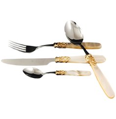 Столовые приборы 24 предмета на 6 персон Gamma Steel "France Gold Steel Champagne Pearl"