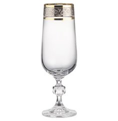 Бокалы для пива 280 мл 6 шт Crystalex CZ s.r.o. "Клаудия Цветочный узор на платине" 132915