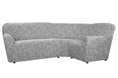 Чехол на классический угловой диван Виста Милано серый Еврочехол