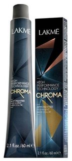 Крем-краска для волос без аммиака lakme chroma 6 17 темный блондин пепельный, 60 мл