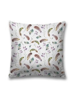 Наволочка JoyArty декоративная "Парящие перья" на молнии, 45x45 см