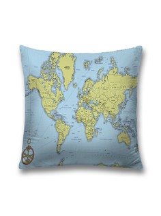 Наволочка JoyArty декоративная "Детали на карте" на молнии, 45x45 см