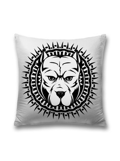 Наволочка JoyArty декоративная "Агрессивный питбуль" на молнии, 45x45 см