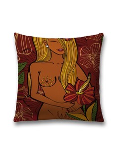 Наволочка JoyArty декоративная "Юная девушка" на молнии, 45x45 см