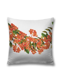 Наволочка JoyArty декоративная "Рябиновая лиана" на молнии, 45x45 см