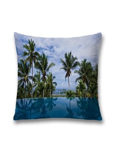 Наволочка JoyArty декоративная "Тропический бассейн" на молнии, 45x45 см