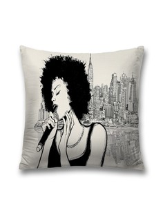 Наволочка JoyArty декоративная "Дива Джаз" на молнии, 45x45 см