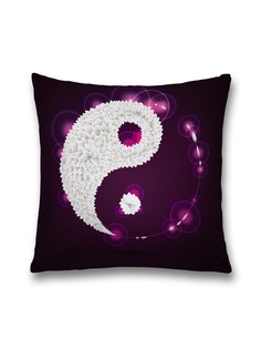 Наволочка JoyArty декоративная "Лепестковый Инь и ян" на молнии, 45x45 см