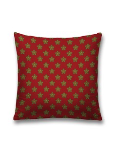 Наволочка JoyArty декоративная "Звезды на красном фоне" на молнии, 45x45 см