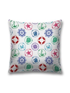 Наволочка JoyArty декоративная "Морские значки" на молнии, 45x45 см