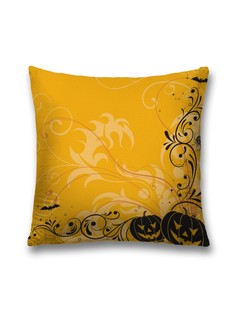 Наволочка JoyArty декоративная "Хеллоуинские тыквы с узорами" на молнии, 45x45 см