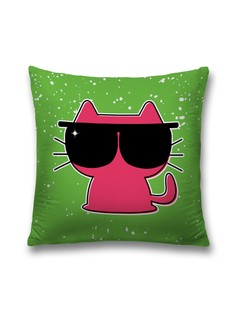 Наволочка JoyArty декоративная "Крутая кошка" на молнии, 45x45 см