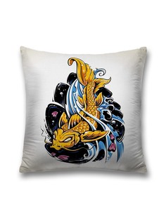 Наволочка JoyArty декоративная "Фантазийный карп" на молнии, 45x45 см