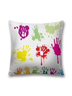 Наволочка JoyArty декоративная "Радужный отпечаток" на молнии, 45x45 см