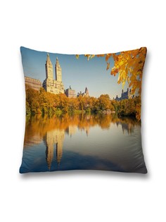 Наволочка JoyArty декоративная "Солнечная осень в Нью-Йорке" на молнии, 45x45 см