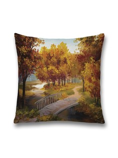 Наволочка JoyArty декоративная "Деревенский мостик" на молнии, 45x45 см