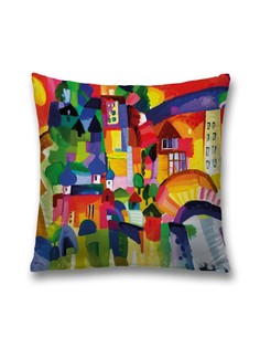 Наволочка JoyArty декоративная "Абстрактный город" на молнии, 45x45 см