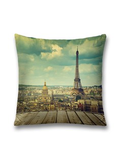 Наволочка JoyArty декоративная "Мост вокруг Парижа" на молнии, 45x45 см