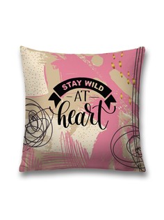 Наволочка JoyArty декоративная "Оставайся диким в сердце" на молнии, 45x45 см