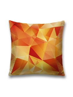 Наволочка JoyArty декоративная "Оранжевые треугольники" на молнии, 45x45 см