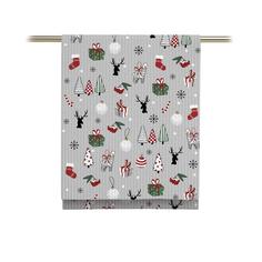 Полотенце вафельное 45х60 "Унисон" рис 33038-1 Holly Jolly (микс) Тейковский ХБК