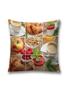 Наволочка JoyArty декоративная "Утренний завтрак" на молнии, 45x45 см