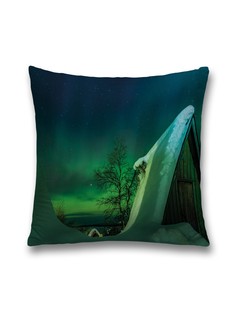 Наволочка JoyArty декоративная "Крыша в снегу" на молнии, 45x45 см