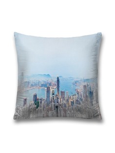 Наволочка JoyArty декоративная "Живопись городоской панорамы" на молнии, 45x45 см